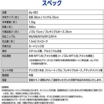 グリースガン カードリッジ式 ストレートタイプ 手動 ベストアンサー