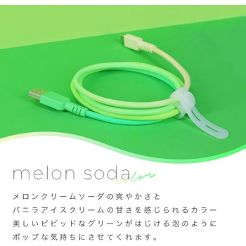 グラデーションケーブル 急速充電 データ転送対応 USB-A to USB-C 1m アクアカラー MOTTERU