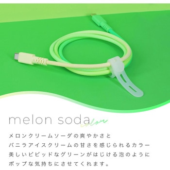 グラデーションケーブル 急速充電 データ転送対応 USB-C to USB-C 1m アクアカラー MOTTERU