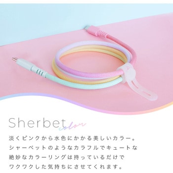 グラデーションケーブル 急速充電 データ転送対応 USB-C to USB-C 1m メロンクリームソーダ MOTTERU