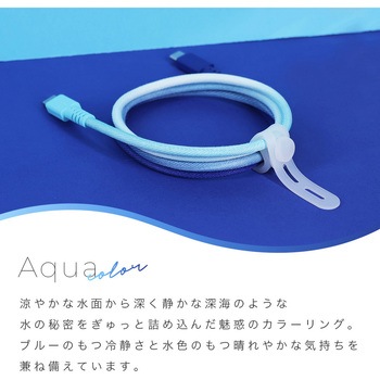 グラデーションケーブル 急速充電 データ転送対応 USB-C to USB-C 1m メロンクリームソーダ MOTTERU