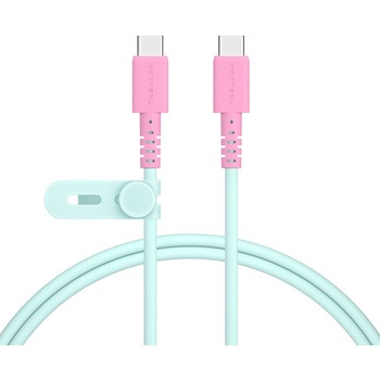 バイカラーケーブル PD60W対応 USB-C to USB-C 1m ミントフラミンゴ MOTTERU