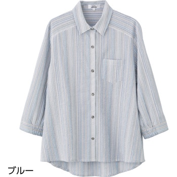 8216597分袖スナップ釦ブラウス 愛情介護