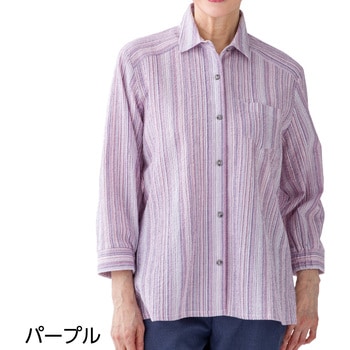 8216597分袖スナップ釦ブラウス 愛情介護