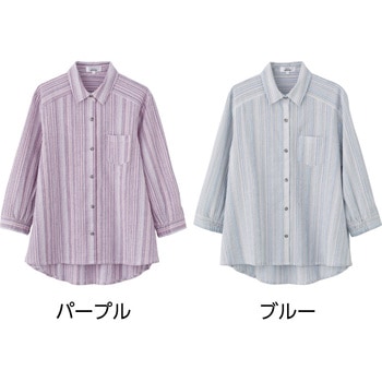8216597分袖スナップ釦ブラウス 愛情介護