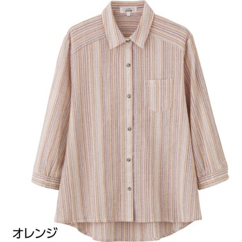 8216597分袖スナップ釦ブラウス 愛情介護