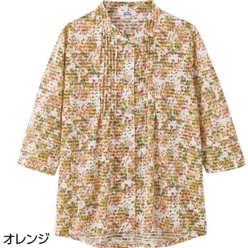 8216797分袖ワンタッチテープピンタックブラウス 愛情介護