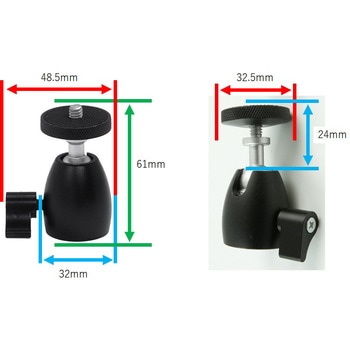 自由雲台 360度回転 1/4インチネジ ボールヘッド アダプター bitstrong