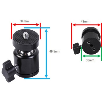 自由雲台 360度回転 1/4インチネジ ボールヘッド アダプター bitstrong