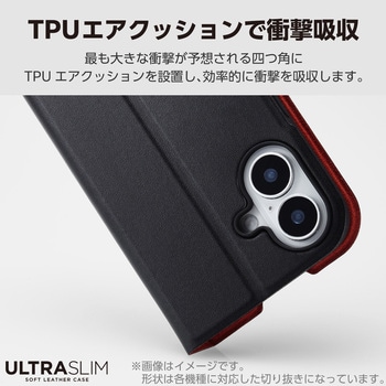Galaxy A25 5G ケース レザー 手帳型 マグネット フラップ 衝撃吸収 超軽量 薄型 スタンド機能付 UltraSlim エレコム