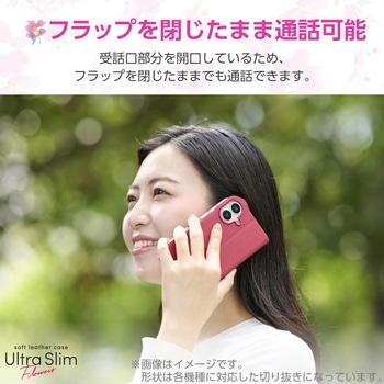 Galaxy A25 5G ケース レザー 手帳型 マグネット フラップ 衝撃吸収 超軽量 薄型 花柄 UltraSlim エレコム