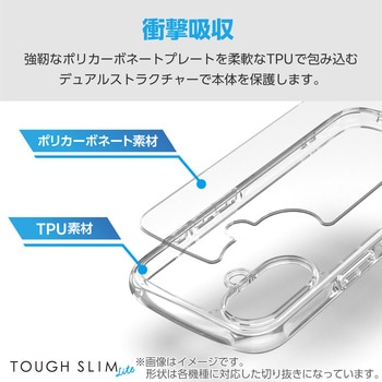 Galaxy A25 5G ケース ハイブリッド カバー 衝撃吸収 軽量 薄型 カメラレンズ保護設計 TOUGH SLIM LITE エレコム
