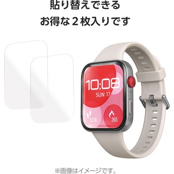 HUAWEI WATCH FIT 3 保護フィルム 2枚セット 衝撃吸収 フルカバー 高透明 傷修復 指紋防止 気泡防止 エレコム
