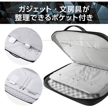 パソコンケース 15.6インチ ハンドル付 PCバッグ 衝撃吸収 ダブルファスナー ZEROSHOCK エレコム