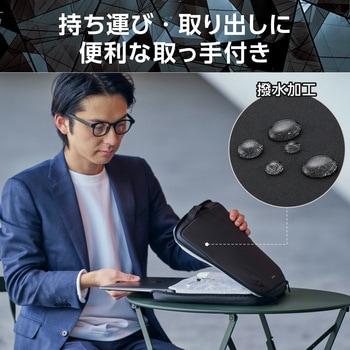 パソコンケース ハンドル付 PCバッグ 衝撃吸収 ダブルファスナー 撥水加工 ZEROSHOCK エレコム