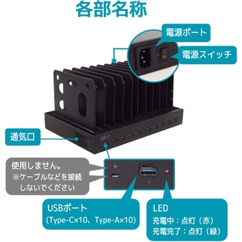 USB充電ステーション 10ポート450W ラトックシステム
