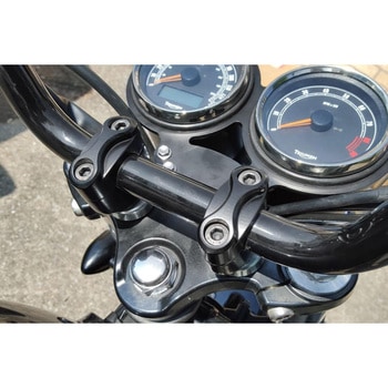 ハンドルバークランプ 25.4mm アルミ 2ピース ブラック MTE069 モートーン