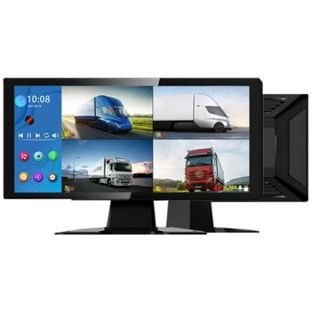 AHD・IPS10.3インチAI・4チャンネルモニター&AHDフロント・リヤ・サイド(右・左)カメラセット(航空ケーブル) BRIDGE