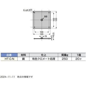 ガラスドア用戸当り 板付きナット オプション品 LAMP(スガツネ)