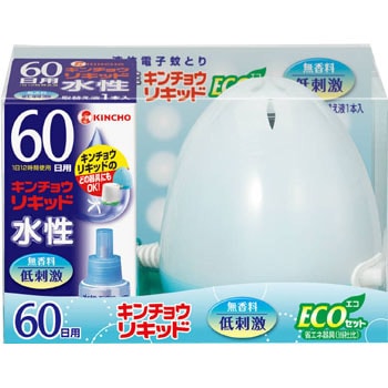 水性キンチョウリキッド 60日 無香料 ECO ミルキーブルーセット 金鳥(KINCHO)
