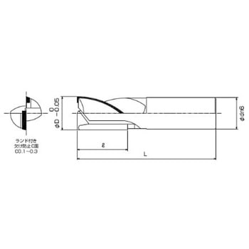2枚刃Aカットエンドミル アサヒ工具