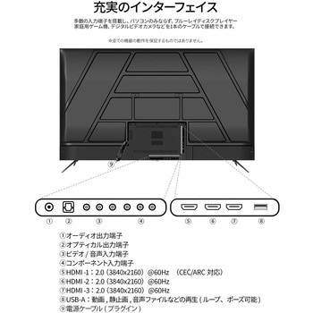 液晶ディスプレイ 60型/3840×2160/HDMI×3/ブラック/スピーカー有/5年保証 JAPANNEXT