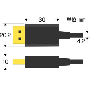 スリム&ソフト ラッチなし DP1.4ケーブル 3m アイネックス