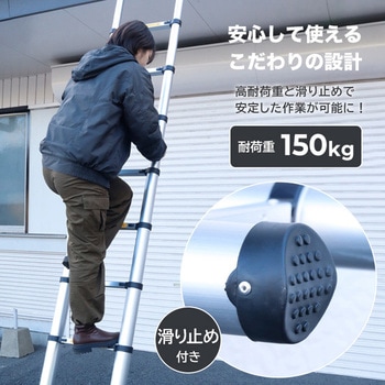 伸縮はしご 耐荷重150kg 高さ380cm SIS