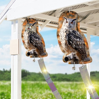 鳥よけ吊り下げ3D印刷 リアルフクロウ2枚セット MROCAT