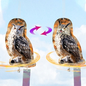 鳥よけ吊り下げ3D印刷 リアルフクロウ2枚セット MROCAT