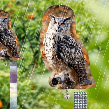鳥よけ吊り下げ3D印刷 リアルフクロウ2枚セット MROCAT