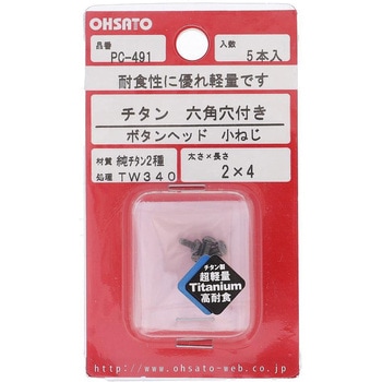六角穴ボタン小ねじ (純チタン2種)(パック品) 大里