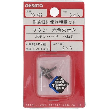 六角穴ボタン小ねじ (純チタン2種)(パック品) 大里