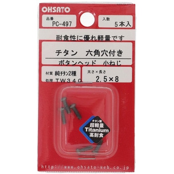 六角穴ボタン小ねじ (純チタン2種)(パック品) 大里