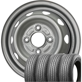 軽トラ・軽バン 145/80R12 80/78N LT(145R12 6PR 相当) サマータイヤ & スチールホイール4本set BRIDGESTONE(ブリヂストン)