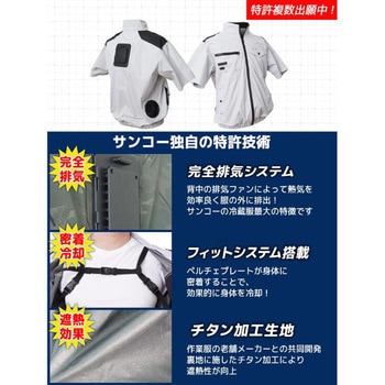 TKWE25SNV3L 圧倒的に冷える「冷蔵服4 半袖」 1セット THANKO(サンコー