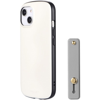 (簡易包装)iPhone 14/13 超軽量・極薄・耐衝撃ハイブリッドケース 「PALLET AIR BAND」 ホワイトベージュ (スマホバンド付属) MSソリューションズ