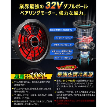 空調冷風服セット(長袖タイプウェア&32Vバッテリーファン付き) COVELL(コベル)