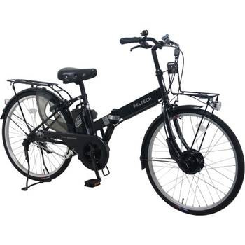 防災サイクル 24型 6段変速付き 折りたたみ電動アシスト自転車 ノンパンク仕様 【完成組立品】 PELTECH(ペルテック)