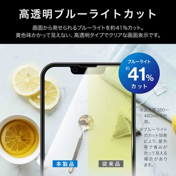 iPhone 16e/iPhone 14/iPhone 13 ガラスフィルム「GLASS PREMIUM FILM Lite」全面保護 ソフトフレーム ブルーライトカット LEPLUS NEXT