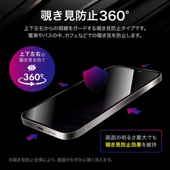 iPhone 16e/iPhone 14/iPhone 13 ガラスフィルム「GLASS PREMIUM FILM」全面保護 覗き見防止360° LEPLUS NEXT