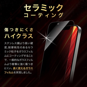 iPhone 16e/iPhone 14/iPhone 13 ガラスフィルム「GLASS PREMIUM FILM Lite」 セラミックコーティング 覗き見防止180° LEPLUS NEXT
