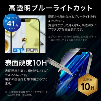 iPhone 16e/iPhone 14/iPhone 13 ガラスフィルム「GLASS PREMIUM FILM Lite」 セラミックコーティング 全面保護 ソフトフレーム ブルーライトカット LEPLUS NEXT