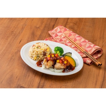 [冷凍]焼豚チャーハンと鶏唐揚げの黒酢あん - 阪急デリカアイ