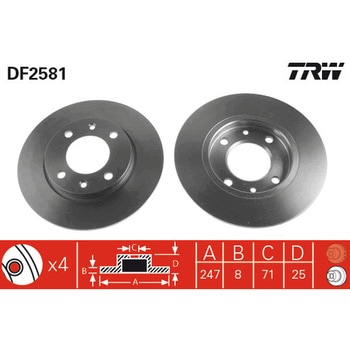 輸入車用TRW ブラックペイント・ブレーキ・ディスク/TRW BLACK PAINTED BRAKE DISCS TRW