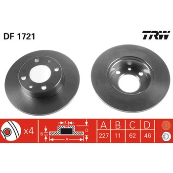 輸入車用TRW ブラックペイント・ブレーキ・ディスク/TRW BLACK PAINTED BRAKE DISCS TRW