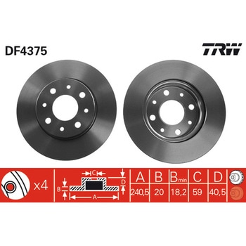 輸入車用TRW ブラックペイント・ブレーキ・ディスク/TRW BLACK PAINTED BRAKE DISCS TRW