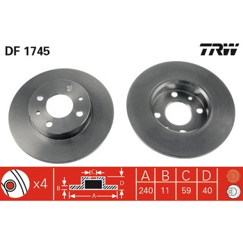 輸入車用TRW ブラックペイント・ブレーキ・ディスク/TRW BLACK PAINTED BRAKE DISCS TRW