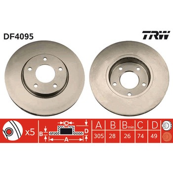 輸入車用TRW ブラックペイント・ブレーキ・ディスク/TRW BLACK PAINTED BRAKE DISCS TRW