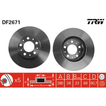 輸入車用TRW ブラックペイント・ブレーキ・ディスク/TRW BLACK PAINTED BRAKE DISCS TRW